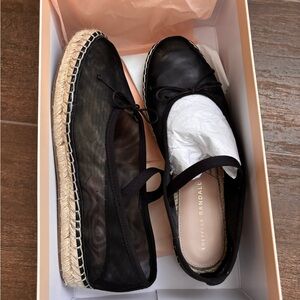 NWOT LOEFFLER RANDALL Black Espadrille Flats. Wore once
